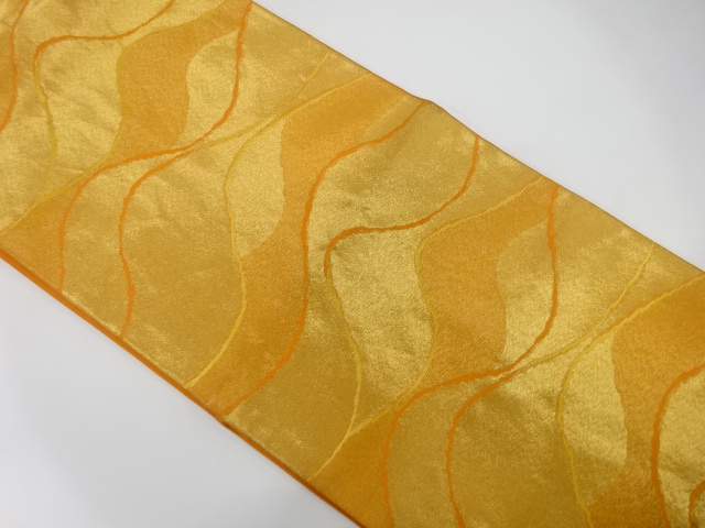 山並模様織り出し　名古屋帯